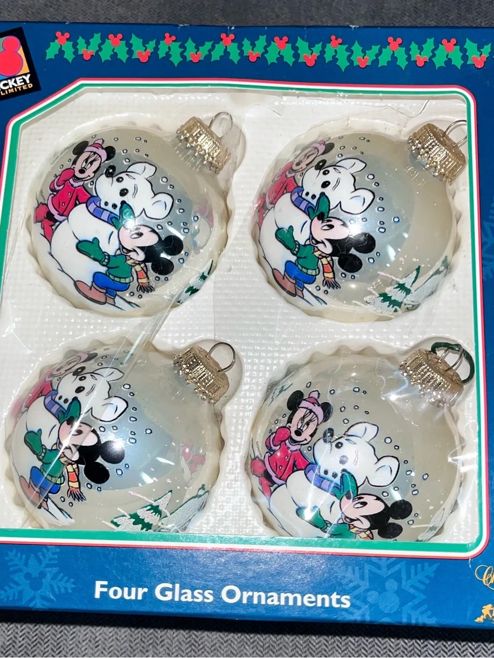 Disney Krebs Vintage Mickey Snowman Ornaments